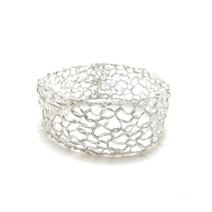 Thin Silver Woven Cuff-Bracelets-Kathryn Stanko-Pistachios