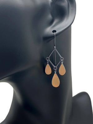 Triple Diamond Teardrop Earrings-Earrings-Elisa Bongfeldt-Pistachios