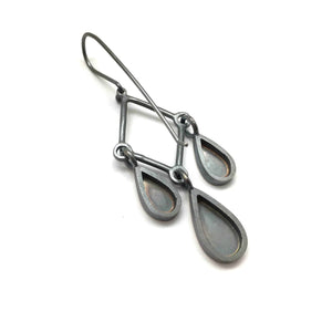 Triple Diamond Teardrop Earrings-Earrings-Elisa Bongfeldt-Pistachios