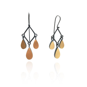 Triple Diamond Teardrop Earrings-Earrings-Elisa Bongfeldt-Pistachios