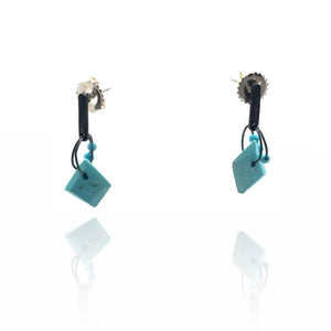 Turquoise Mini Tangle-Earrings-Heather Guidero-Pistachios