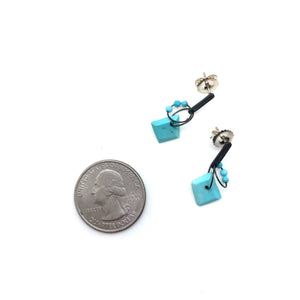 Turquoise Mini Tangle-Earrings-Heather Guidero-Pistachios