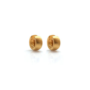 Wide Matte Gold Vermeil Rounded Hoops-Earrings-Erich Durrer-Pistachios