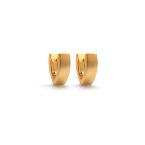 Wide 'V' Gold Vermeil Hoops, Short-Earrings-Erich Durrer-Pistachios