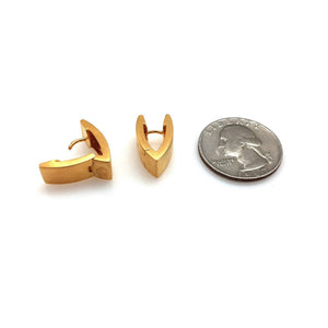 Wide 'V' Gold Vermeil Hoops, Short-Earrings-Erich Durrer-Pistachios