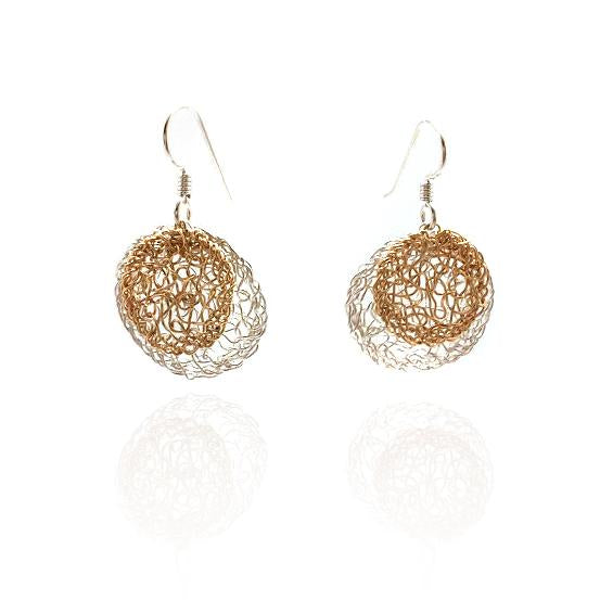 Geometric Woven Ball Earrings With Pearl | Bentati Fashion