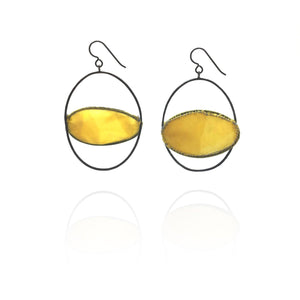 Yellow Axis Fiber Earrings-Earrings-Myung Urso-Pistachios