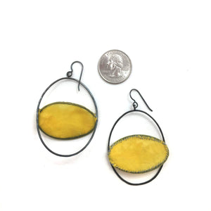 Yellow Axis Fiber Earrings-Earrings-Myung Urso-Pistachios